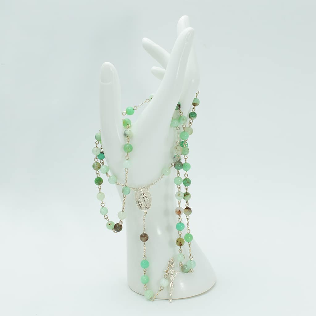 Różaniec chryzopraz 6mm / srebro 925 / CIERPLIWOŚĆ - obrazek 7