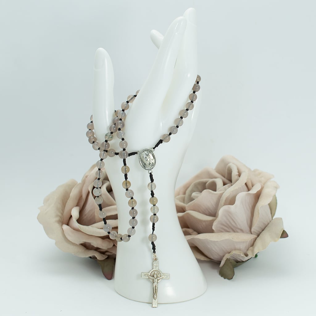 Różaniec męski / szary agat / ELOKWENCJA - obrazek 6