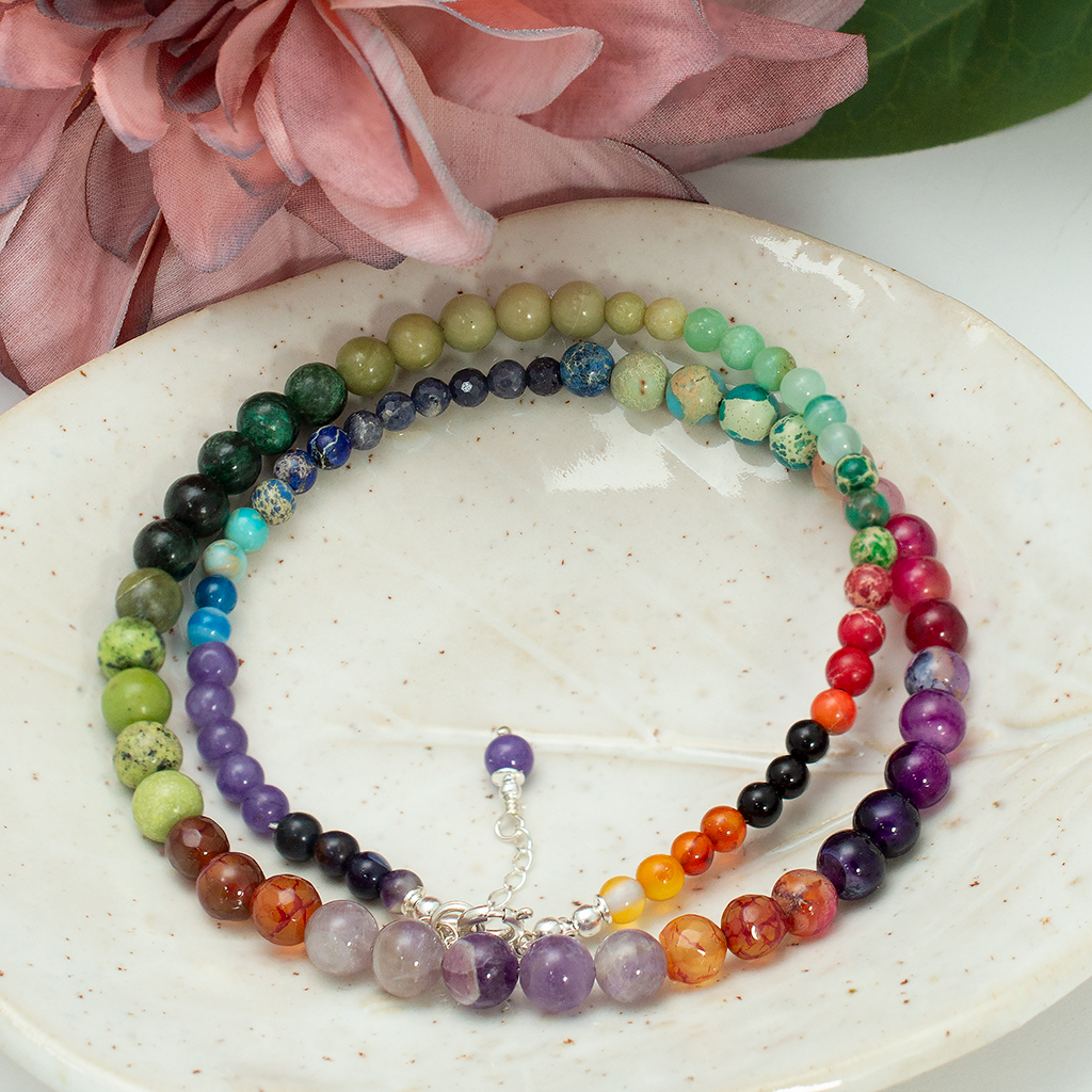 kolorowy naszyjnik z kamieni naturalnych, Uzdrowienie, Św. Hildegarda