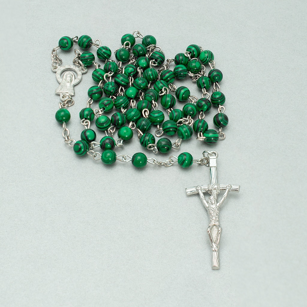 Zielony różaniec / malachit 6mm - obrazek 2