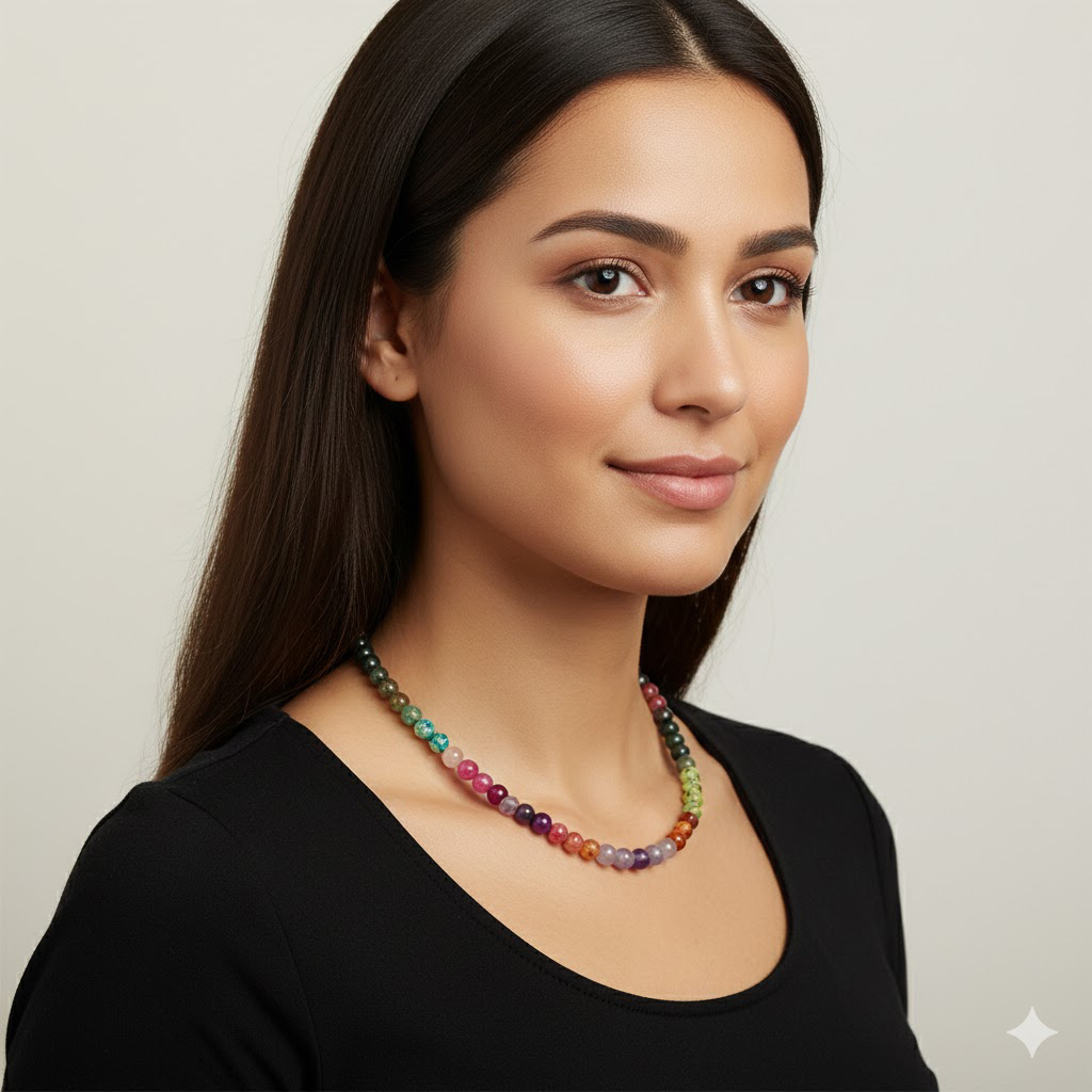 kolorowy naszyjnik z kamieni naturalnych, Uzdrowienie, Św. Hildegarda