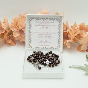 pudełko na różaniec z dedykacją