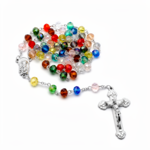 kolorowy różaniec z kryształków dla dziecka